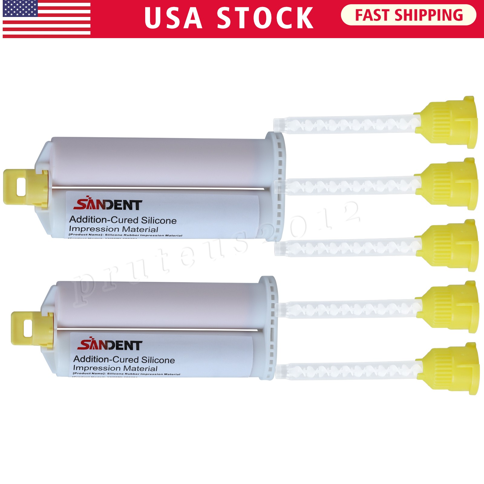 Dental Impression Material VPS Light Body Fast Set (2 Cartridge & 10 Tips)PVS