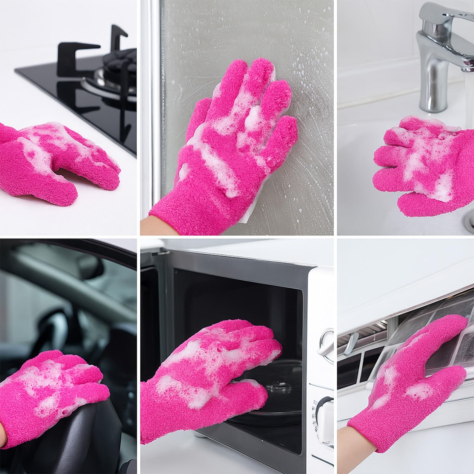 Microfiber Dusting Cleaning Gloves for House, Plants, Cars, Blinds, Windows
