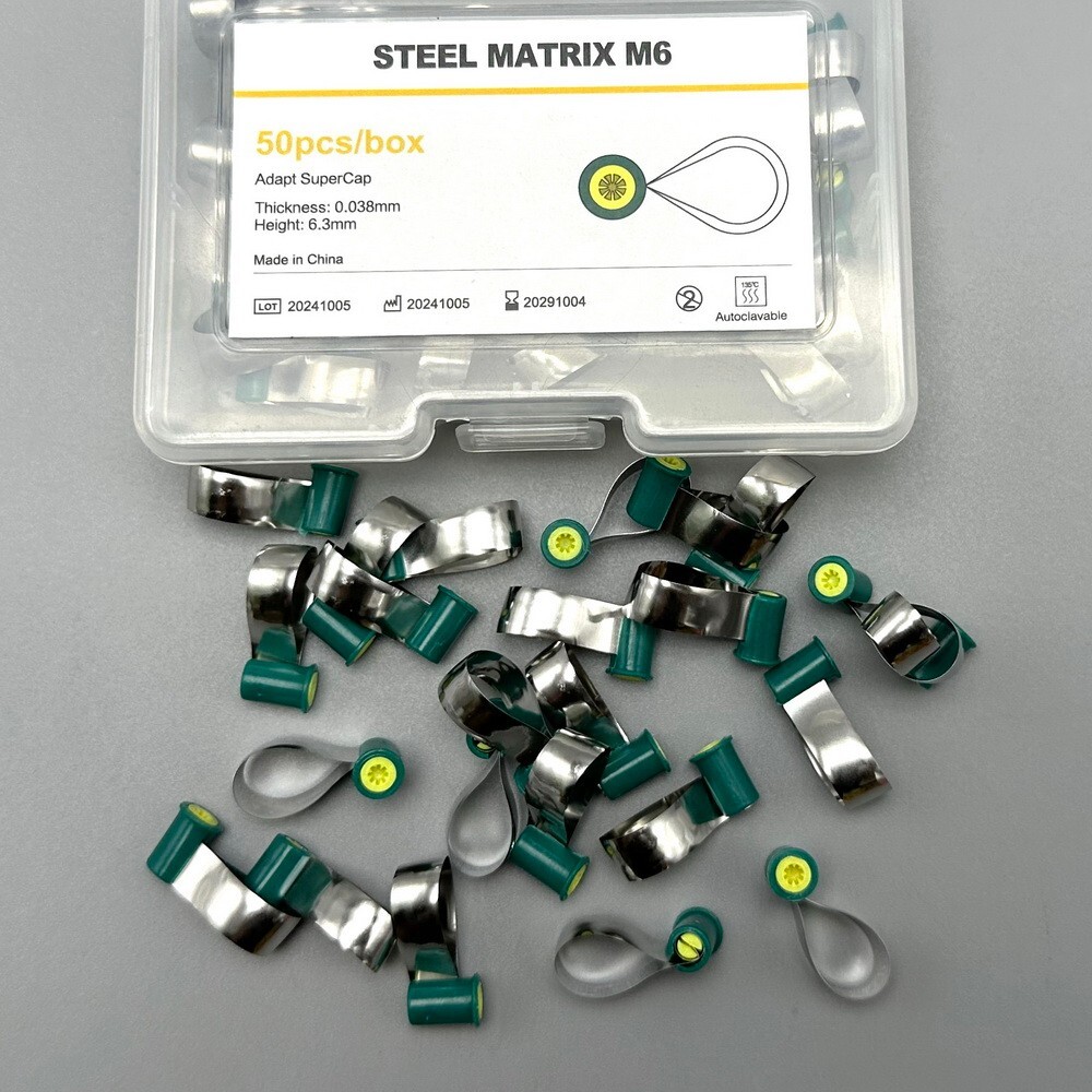 Dental Adapt SuperCap Steel Matrix M6 Matrices 50Pcs/Box Thickness 0.038 mm