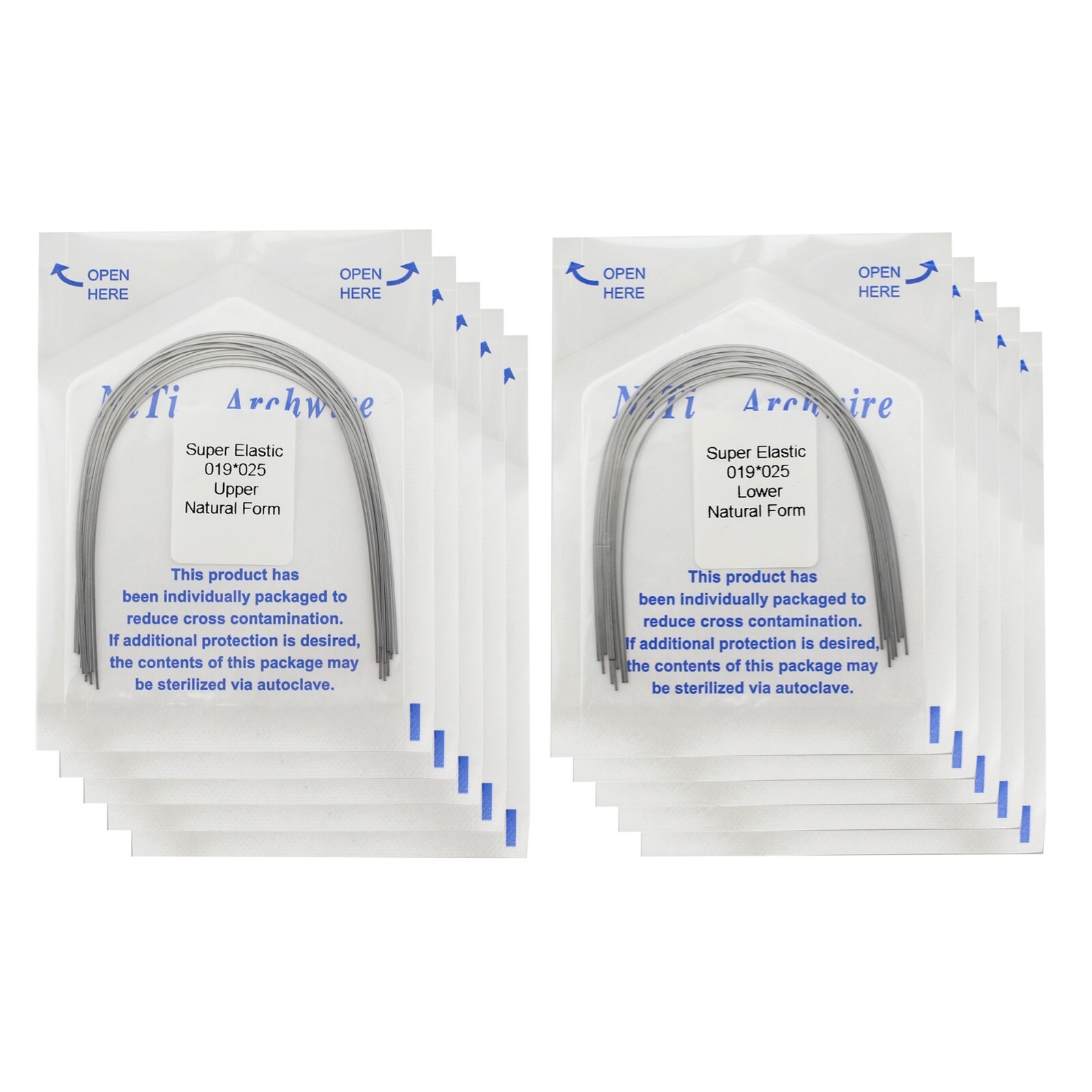 100PCS Dental Orthodontic Super Elastic Niti Arch Wire Natural Round Rectangular