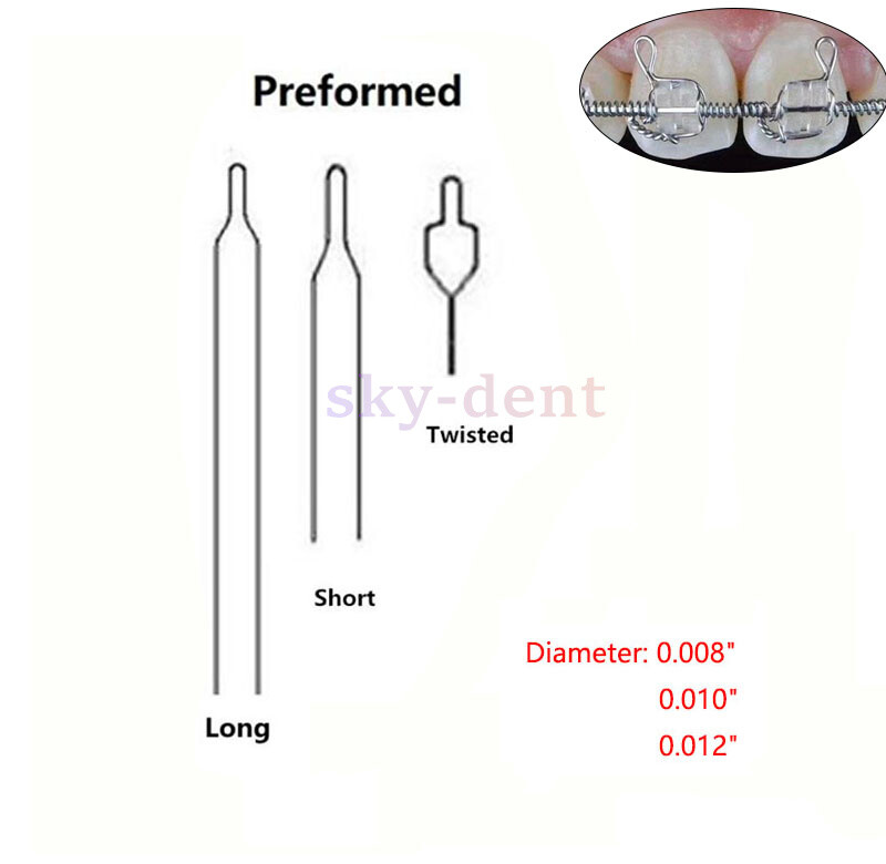 Dental Ortho Preformed/Kobayashi Stainless Steel Ligature Wire Long Short Twists