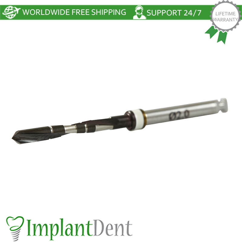 1x Dental DLC Straight Drills 16mm External Irrigated Stainless Steel Tool