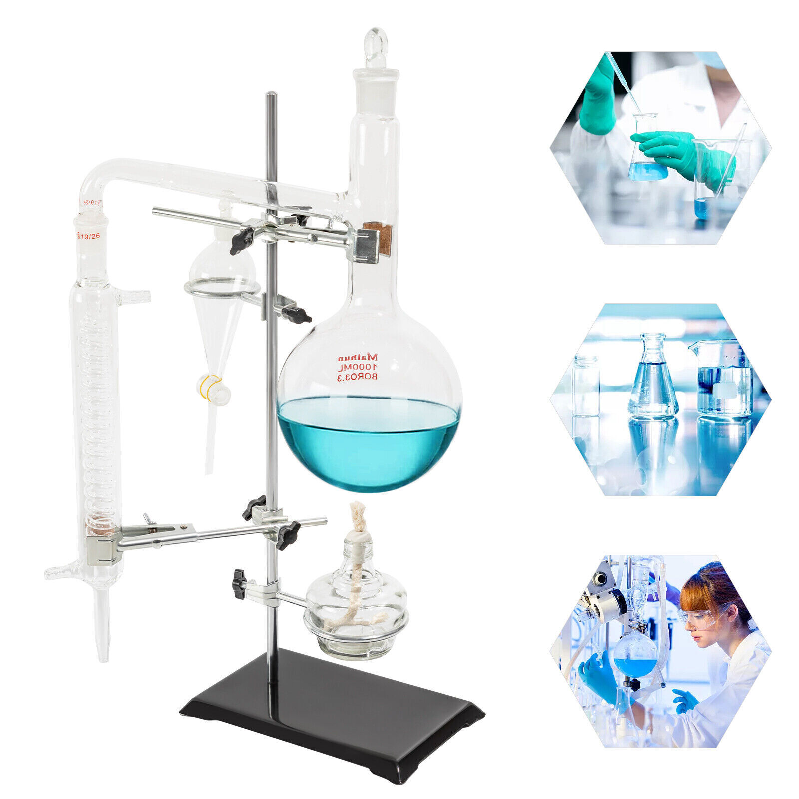 1000ml Distillation Apparatus Chemistry Lab Equipment For Chemistry Experiment