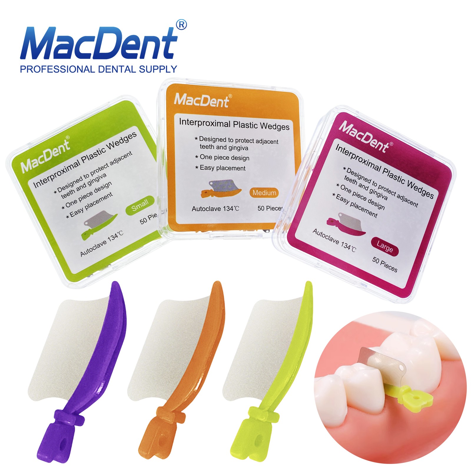 Dental Matrix Fender Wedges Prep Interproximal Diastema Wedge Guard L/M/S 50/Box
