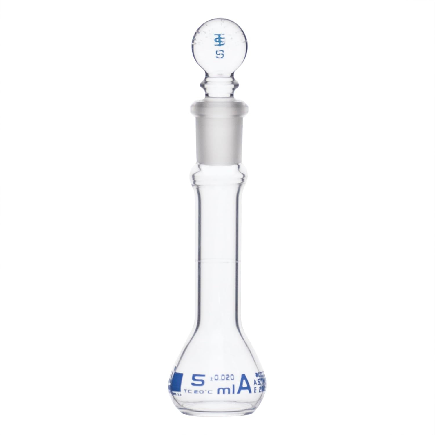 5mL Volumetric Flask Class A Glass Stopper Lab Grade