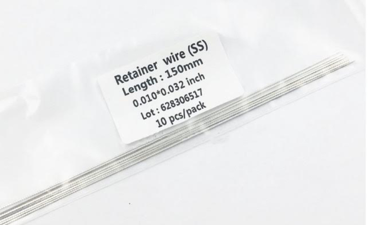 Ortho Lingual Wire Retainer Stainless Steel Flat Twist Wires 0.010 x 0.032 150mm