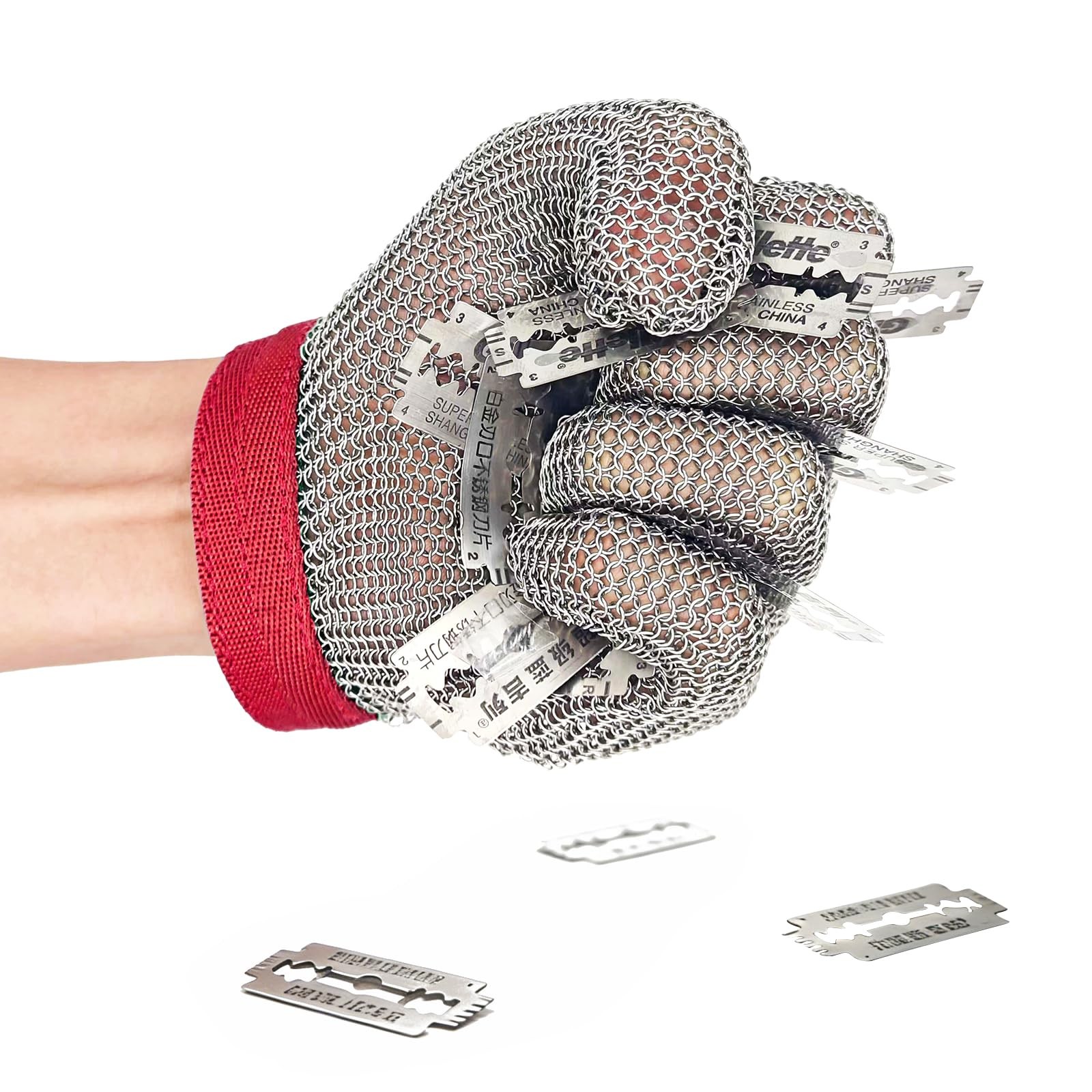 Reton-Ppe Chainmail Gloves For Cutting Meatfoodhighest Level Cut Resistant
