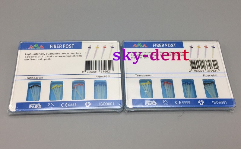 1 Box Dental Transparent Quartz Fiber Post Resin Post 1.0/1.2/1.4/1.6mm+4 Drills