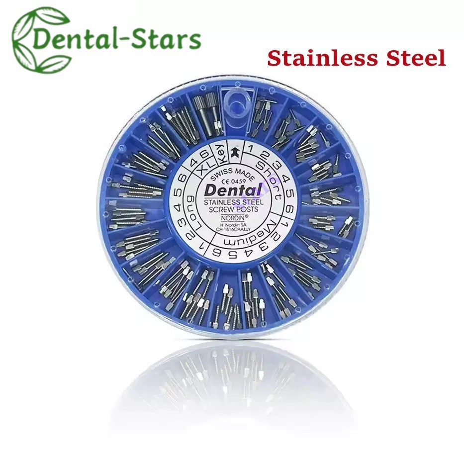 Dental Endo Screw Post Complete Kit Silver / Gold Plated Conical Root Canal Pins