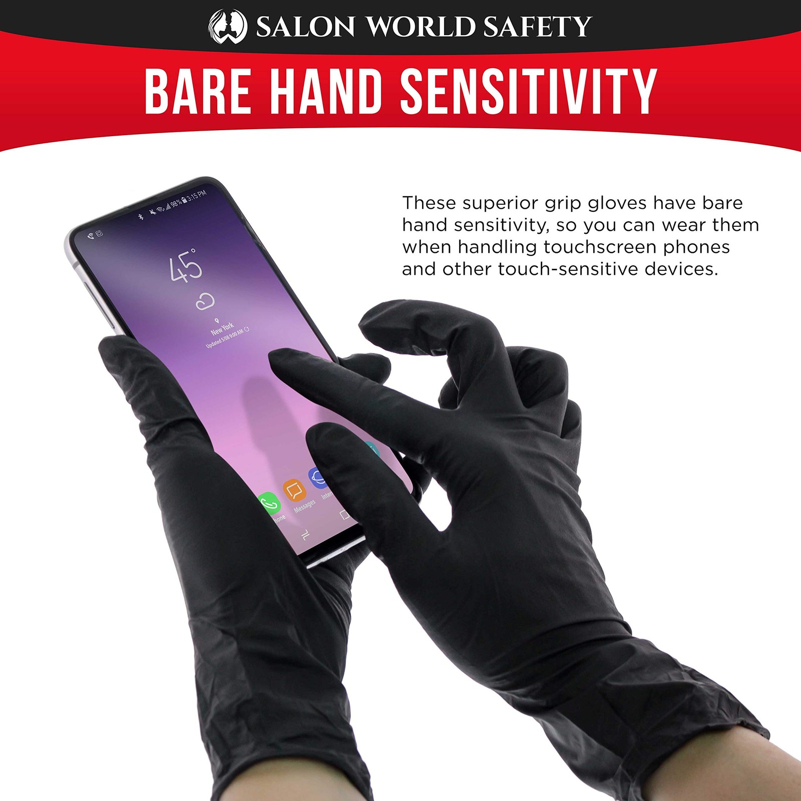 Black Nitrile Disposable Gloves, 3 Boxes of 100, Size X-Large, 5.0 Mil – Late…
