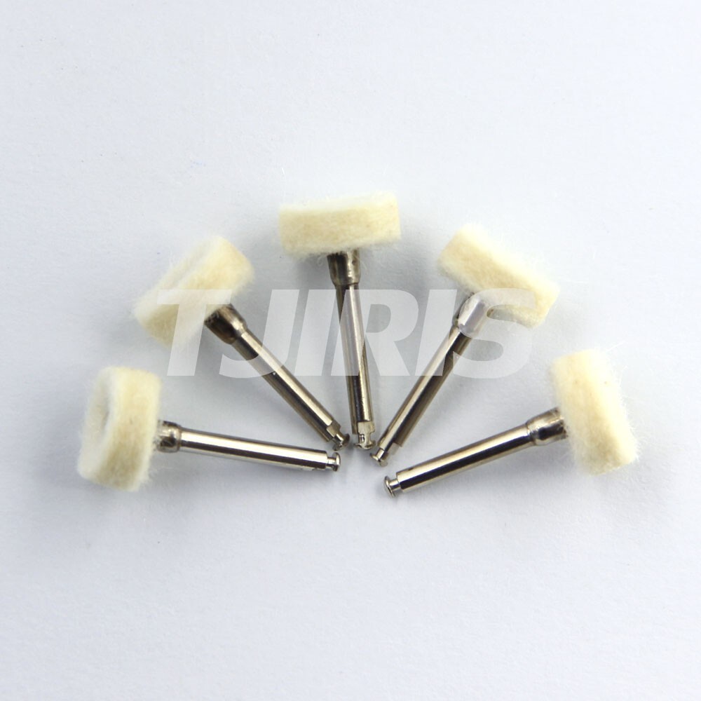 100pcs Dental RA Goat Leather Polishing Brush Buffing Wheel 2.35mm Rotary Tool
