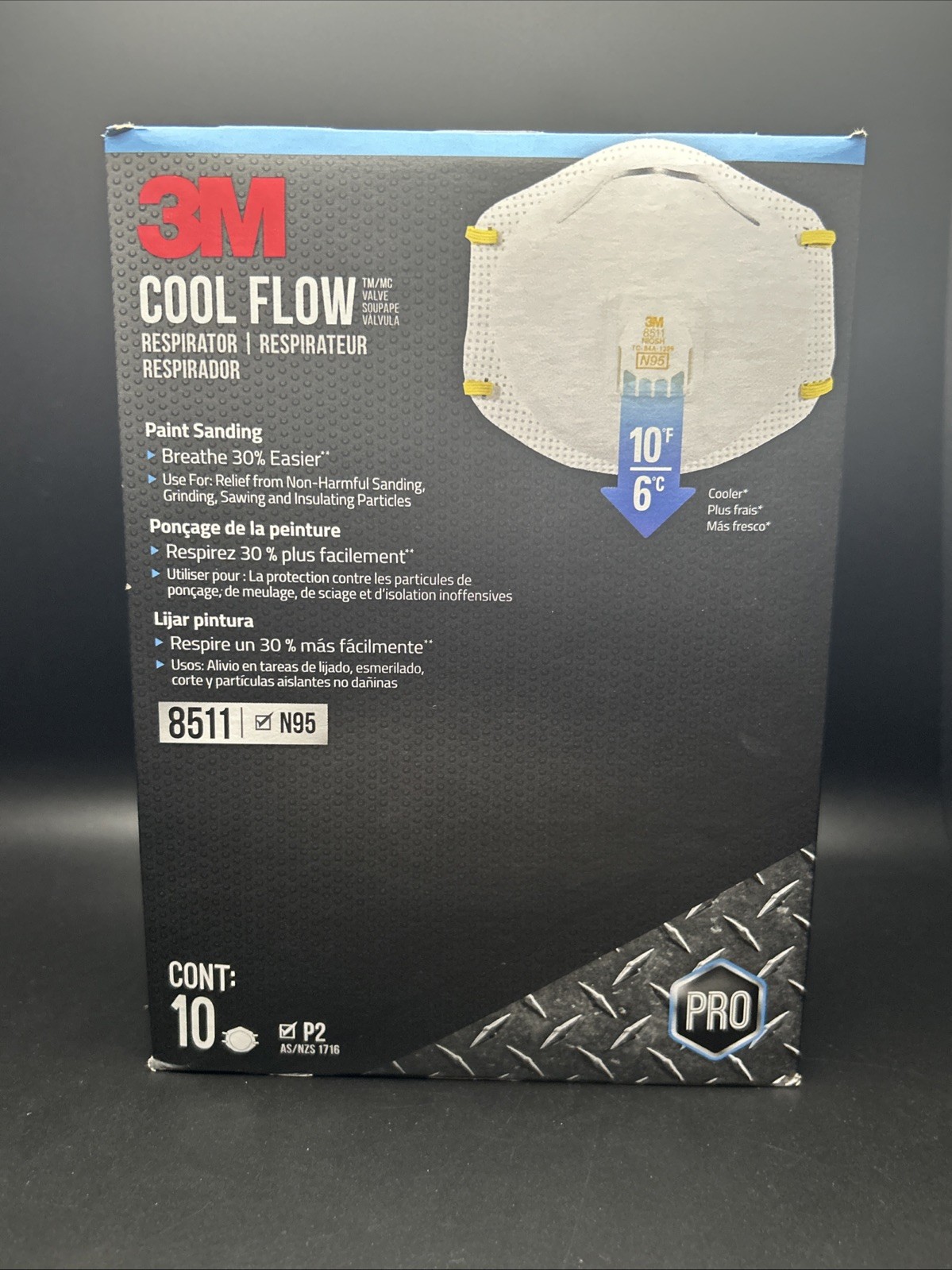 3M Paint Sanding N95 8511 Respirators w/ Cool Flow 10-pack