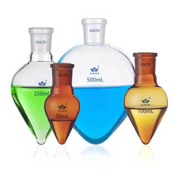 5ml – 1000ml Amber Clear Pear Shape Boiling Flask with Standard Outer Joints
