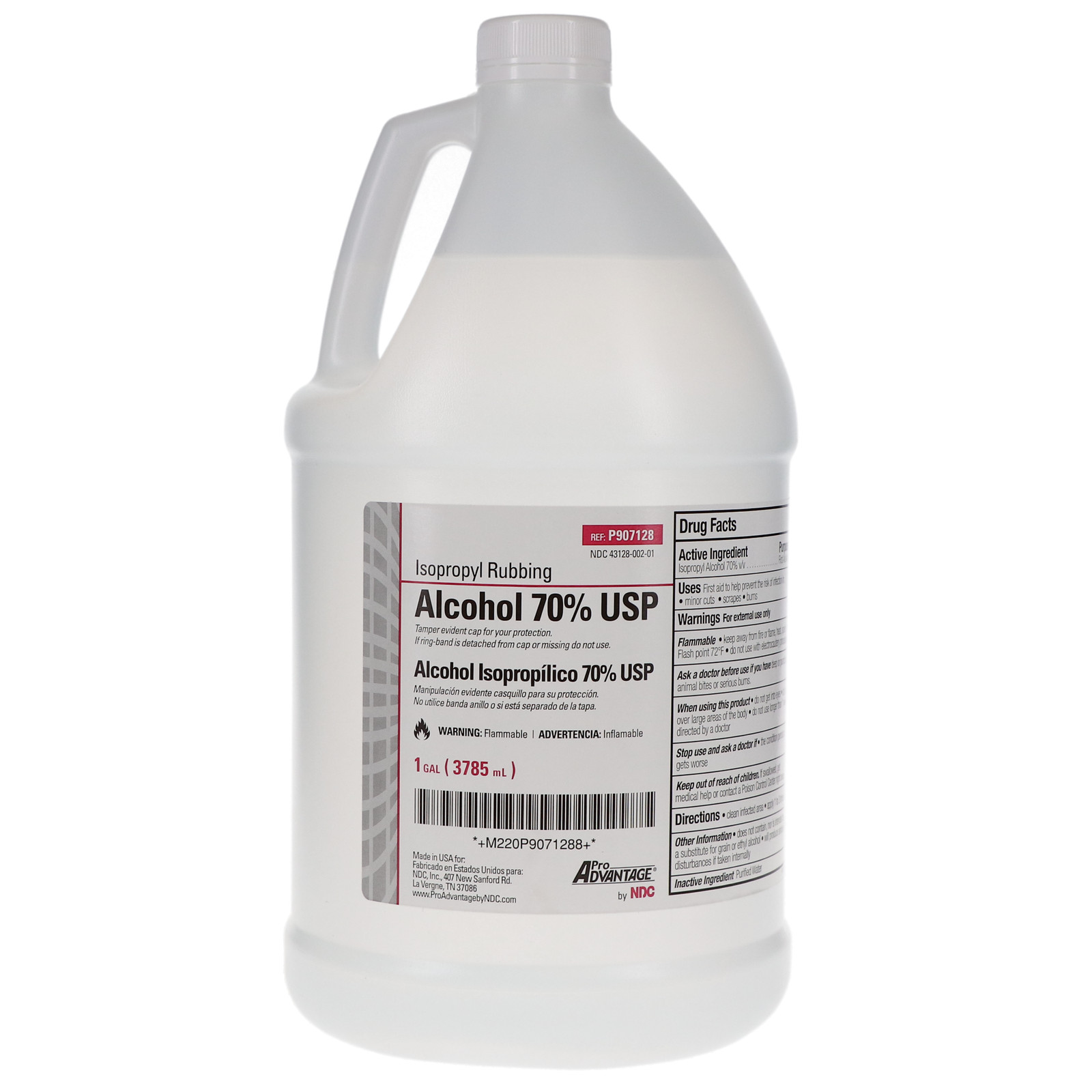 Pro Advantage P907128 Isopropyl Rubbing Alcohol 70% ISO 1 Gallon