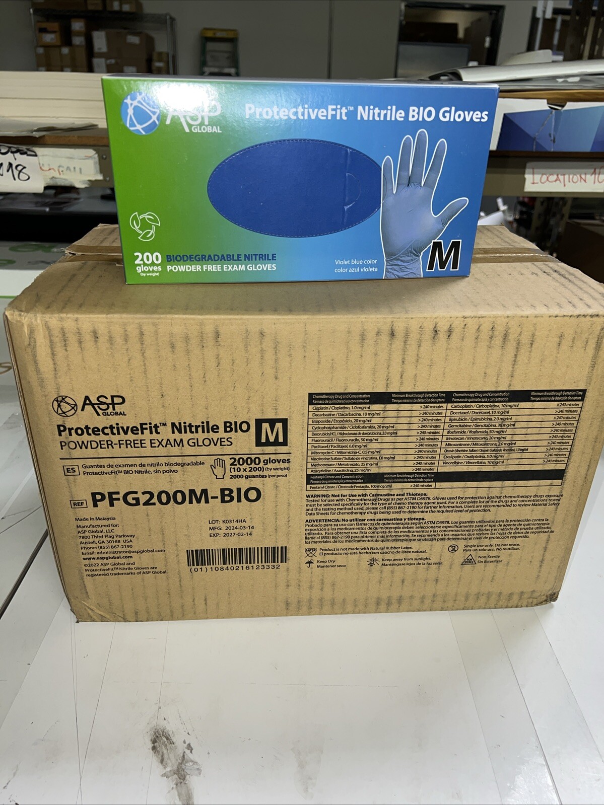 ASP Global Protective fit Powder free Nitrile Medical Gloves M Case @ 2000 🧤