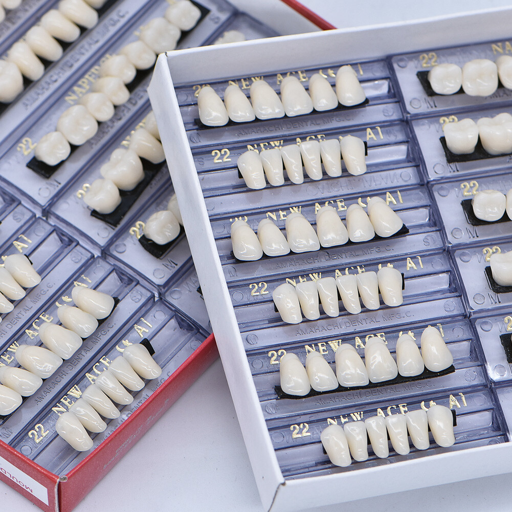 168Pcs Acrylic Resin Denture #22 Dental Upper Lower Shade A1 Teeth Set HOT #22A1