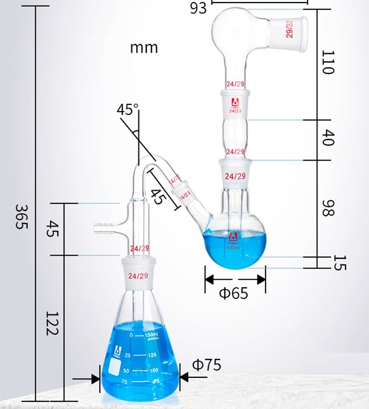 Two Stage Impinger Borosilicate Glass Aerosol Particle Testing