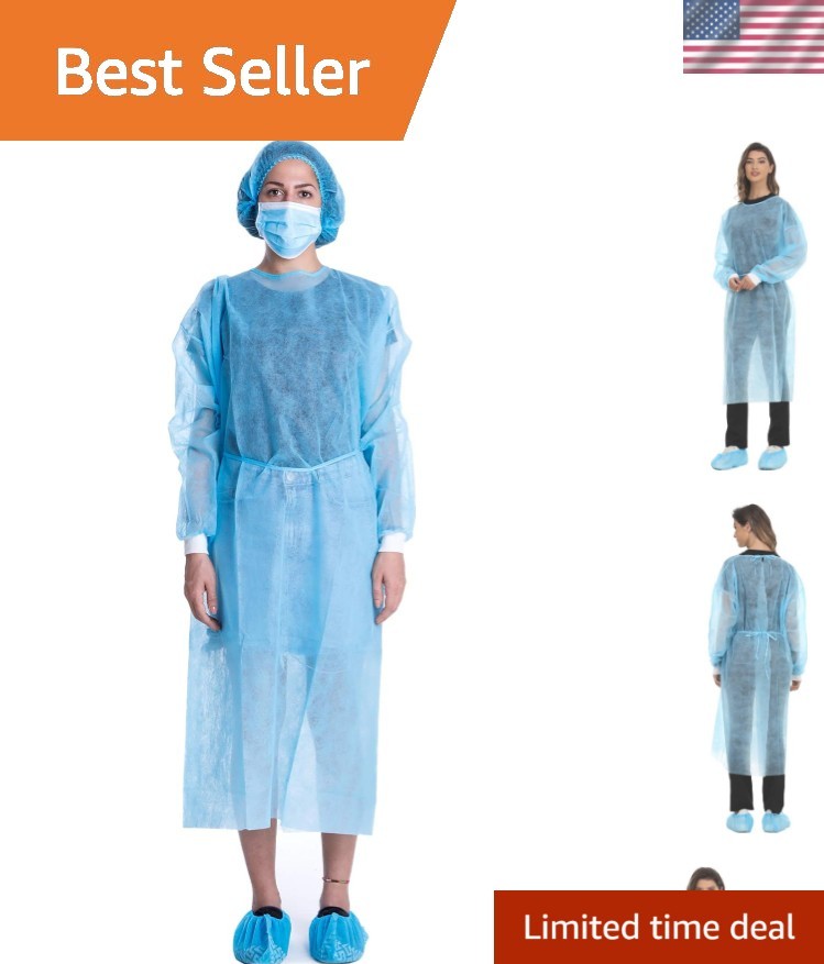 Disposable Isolation Gown Polypropylene Lab Gowns Knit Cuff Long Sleeve Pack …