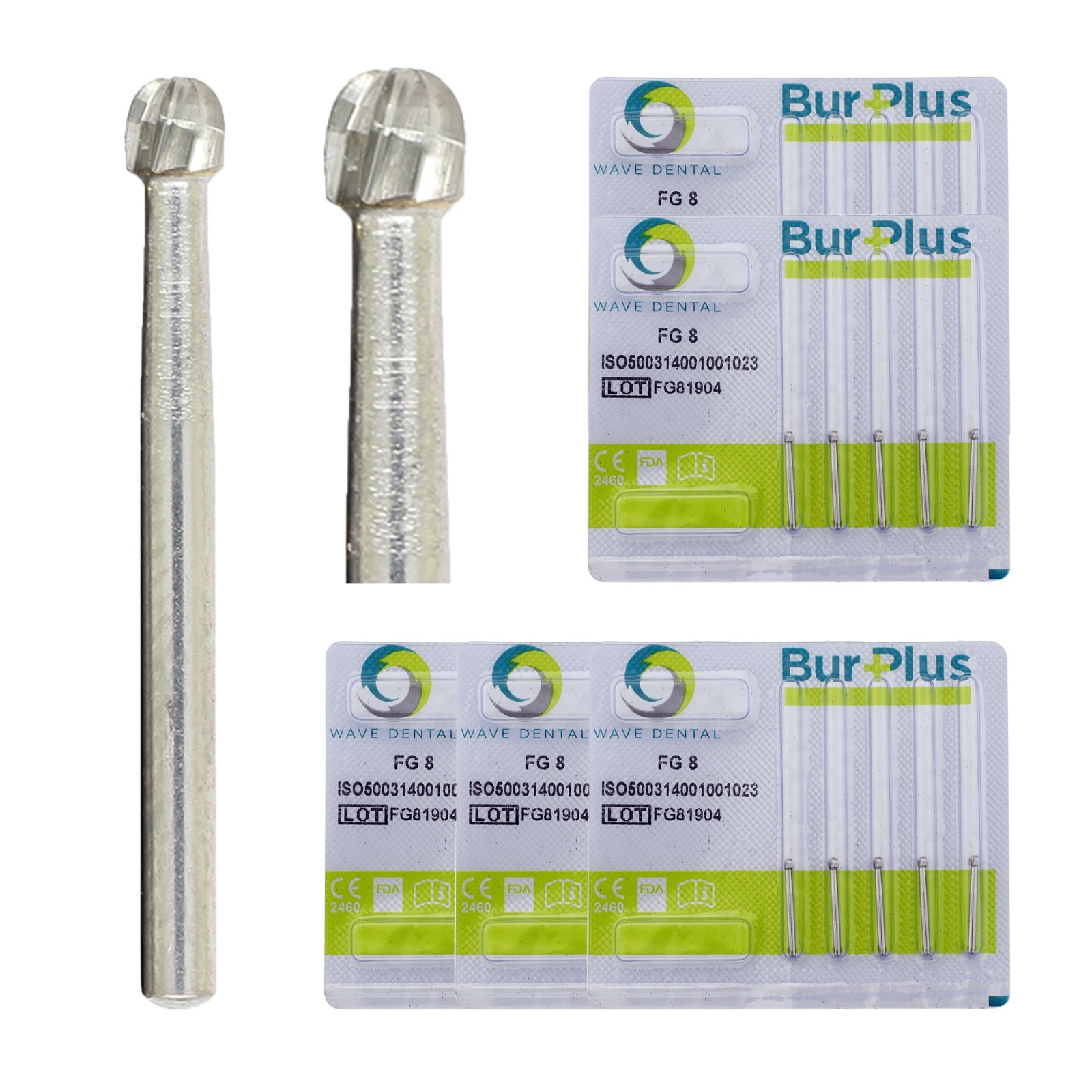 Dental Carbide Burs FG 8 Round Ball Friction Grip Bur High Speed Tungsten 25pcs