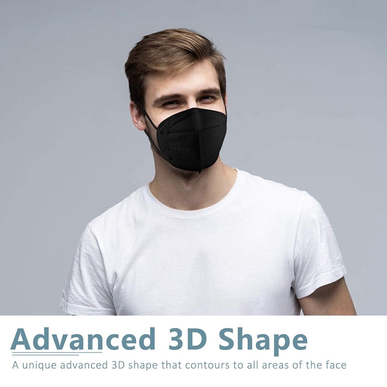 300 PCS KN95 Face Mask, 5 Layers Protection Cup Dust Face Mask- Black