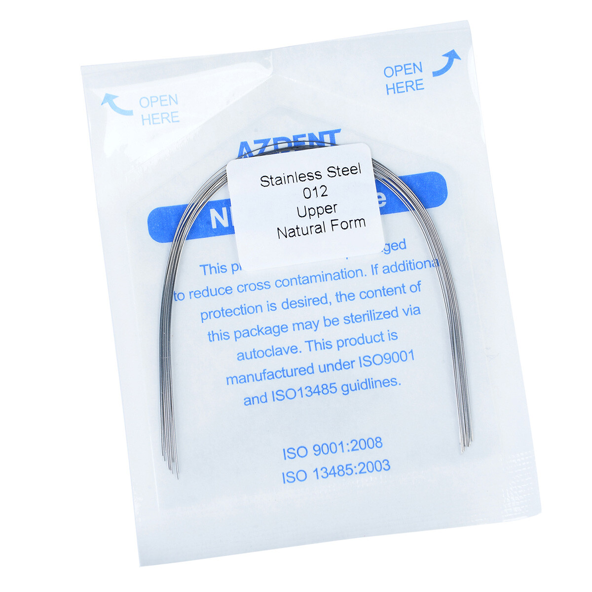10 bolsas de alambre de arco de ortodoncia dental forma natural redonda de acero