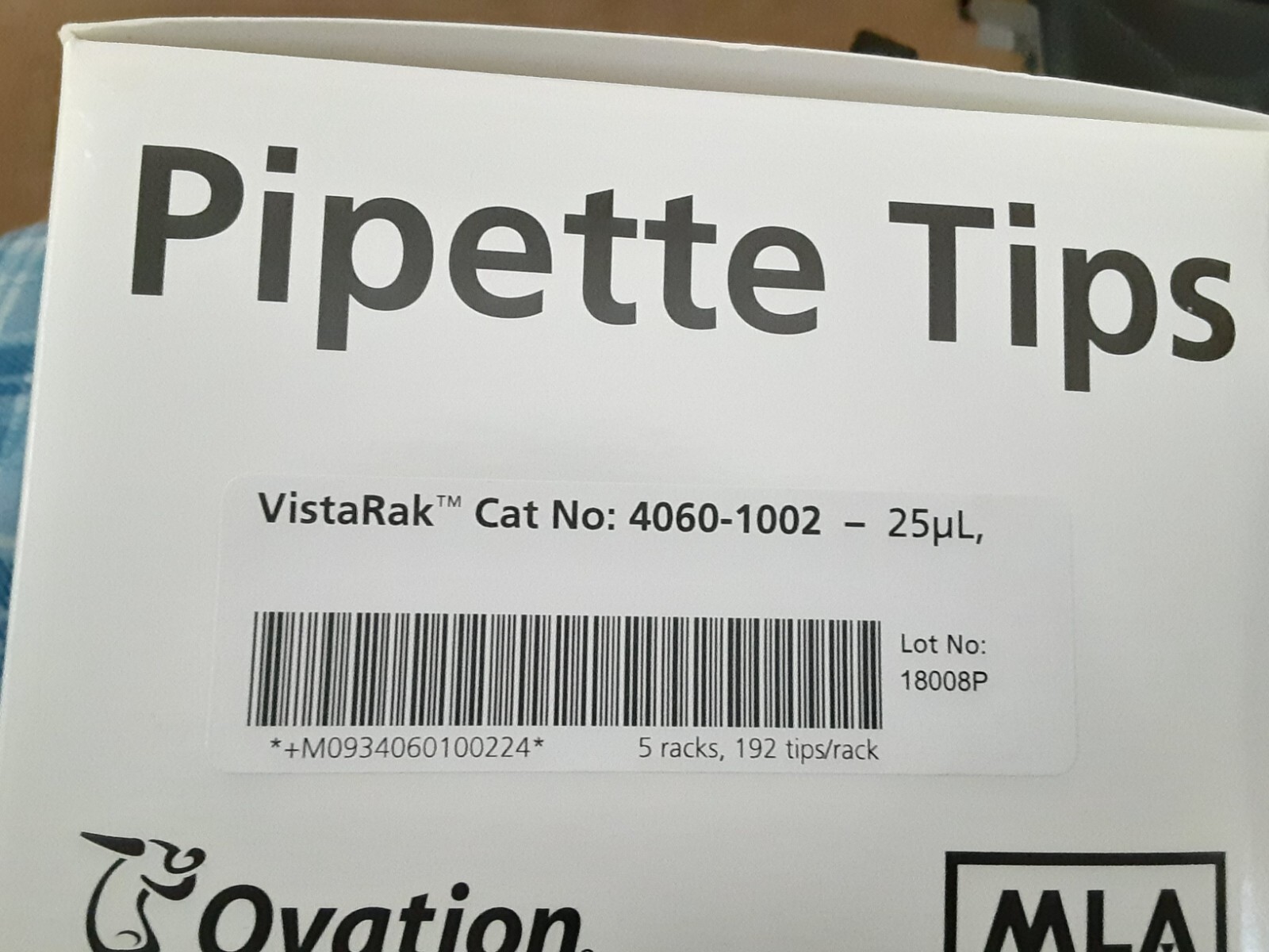 VistaLab Pipette Tips 25 ul ( 5 Racks ) 4060-1002