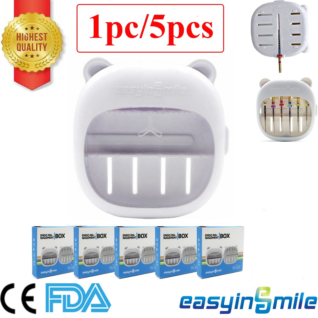 Dental Endo Files Organizer Root Canal File Sterilization Ruler Box Holder Cases