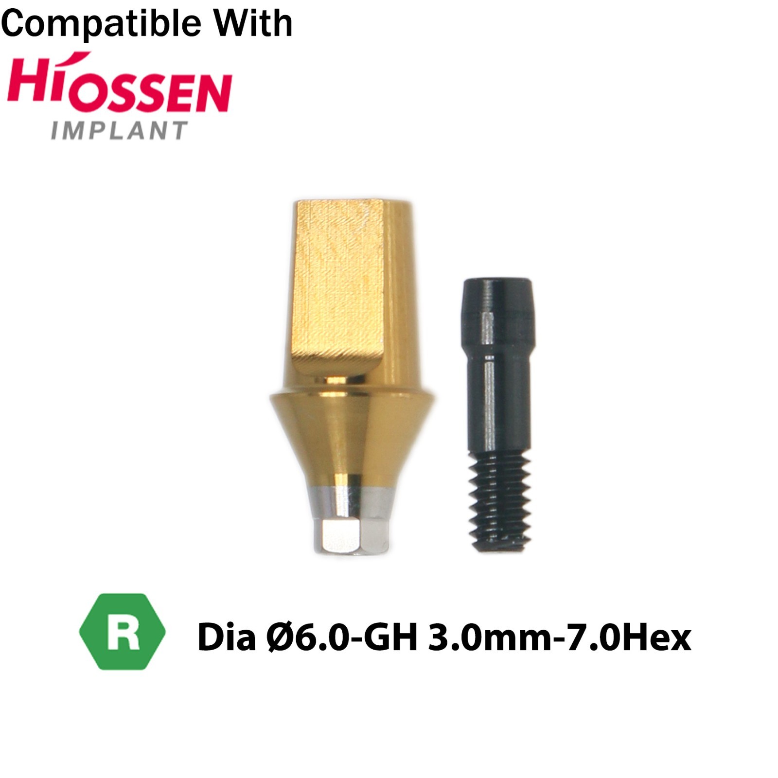Dental Regular Straight Abutment with Screw fits Hiossen Osstem Ø4.5/5.0/6.0mm