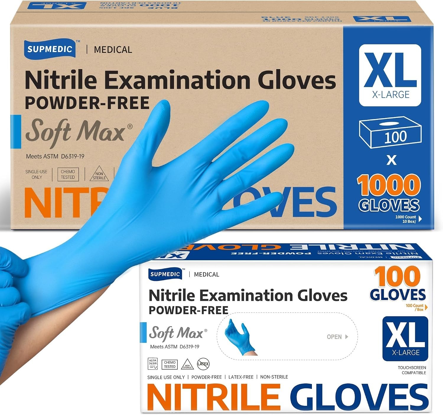 Medical Soft Max Nitrile Exam Gloves, 1000 Pcs Lat
