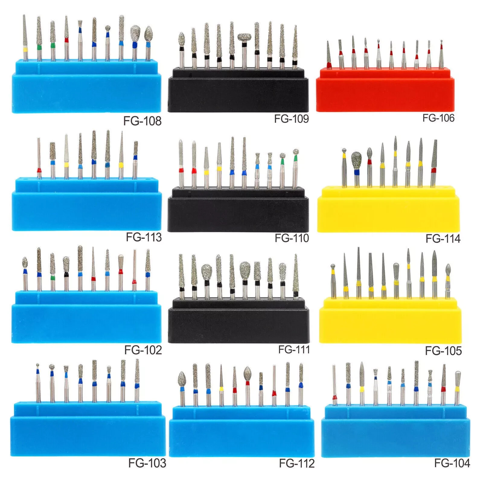 17 Type Dental Diamond FG Burs Drills For High Speed Handpiece FG 101 – FG 117