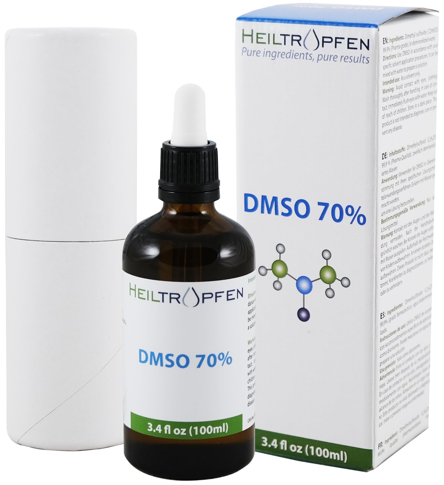 70% DMSO Liquid – Pharmaceutical Grade, High Purity, Low Odor, 3.4 Oz (100ml)