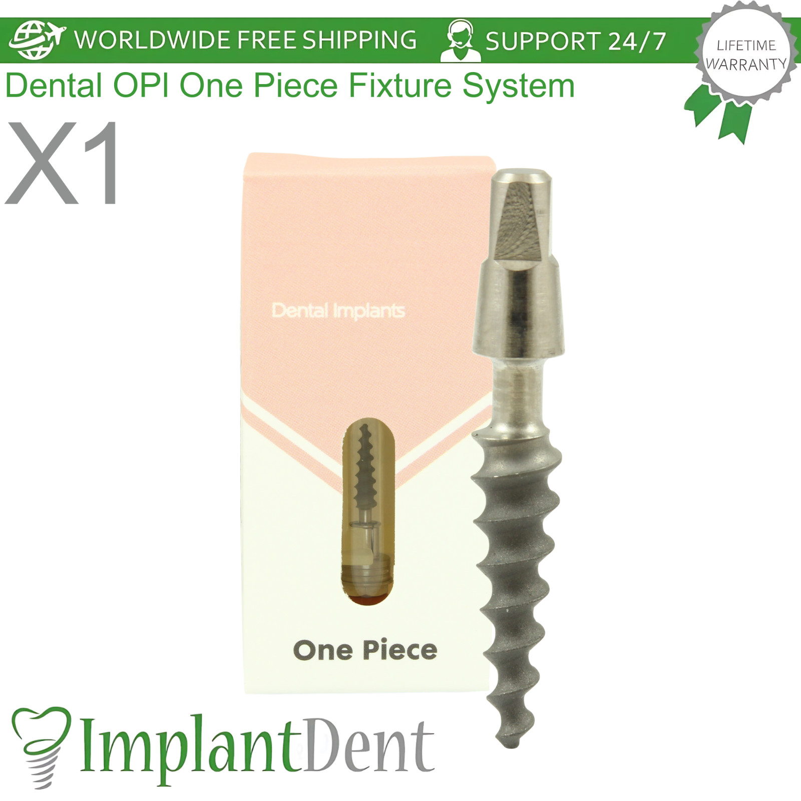 Dental OPl One Piece Fixture System Titanium Immediate Loading SLA Surface