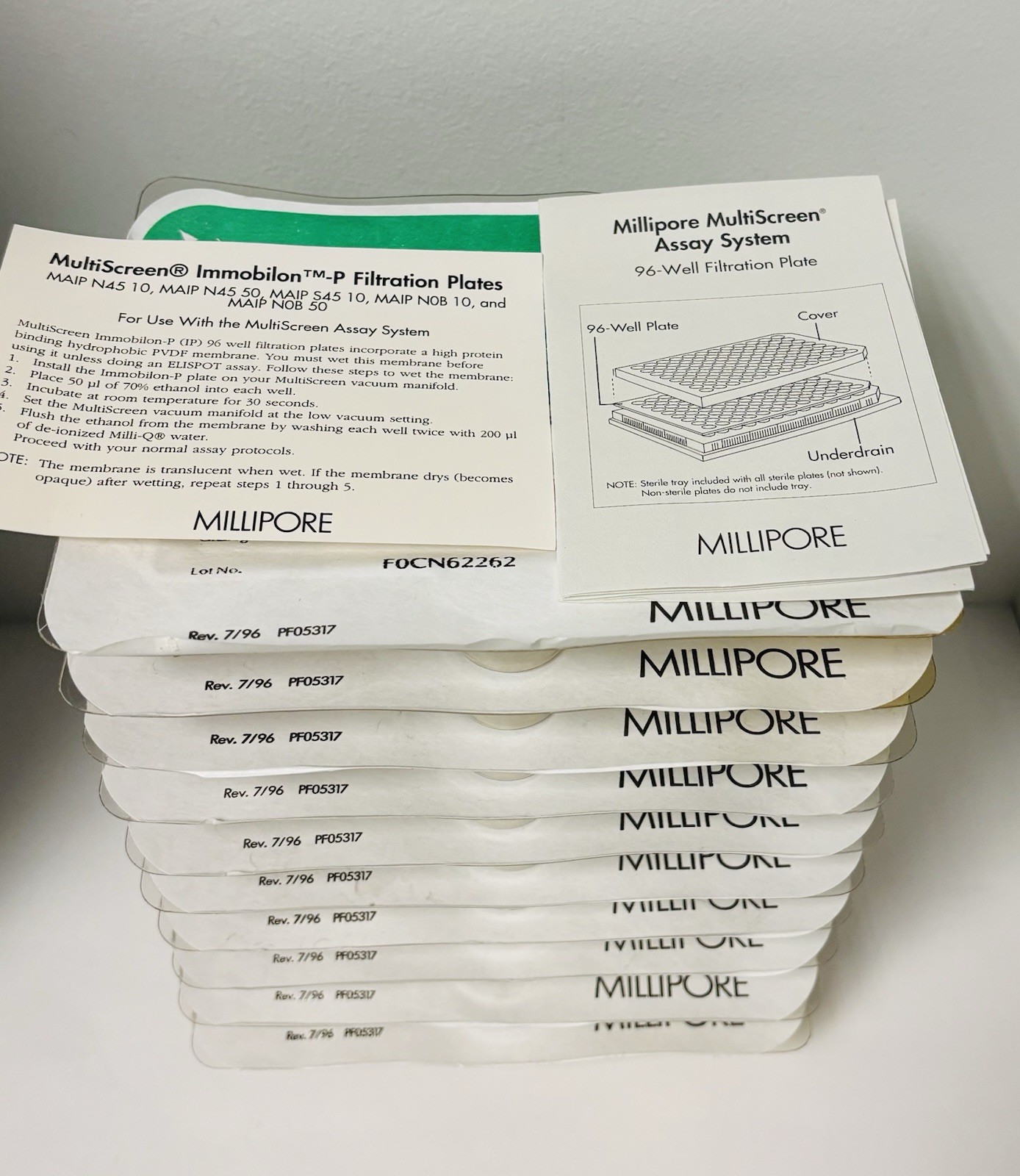 Millipore MultiScreen Immobilon-P Filtration Plates MAIPS4510, 10/PK