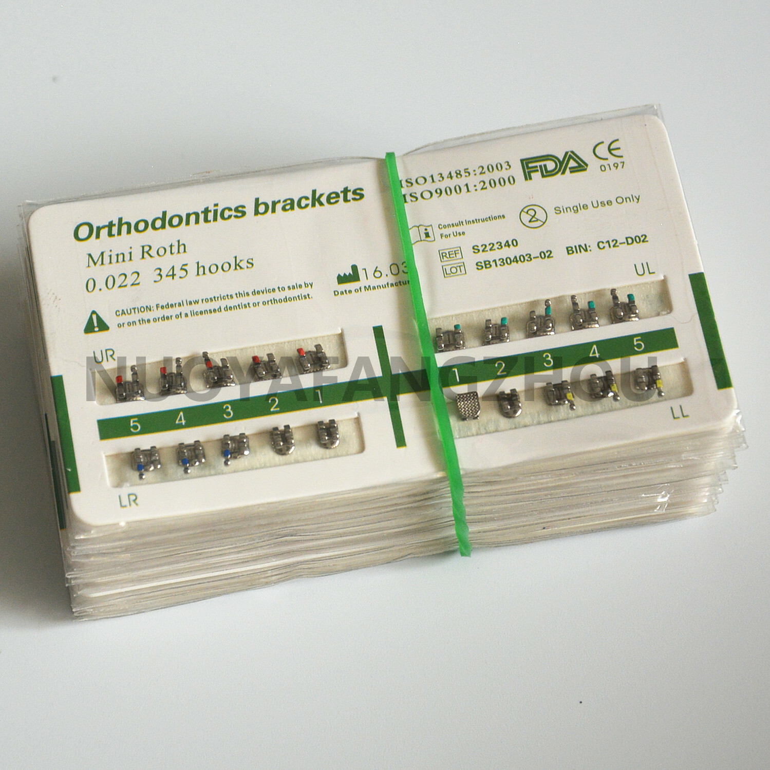 20 Packs Dental Brackets Mini Roth 022 345 Hooks Mesh Base Bondable Ultrathin