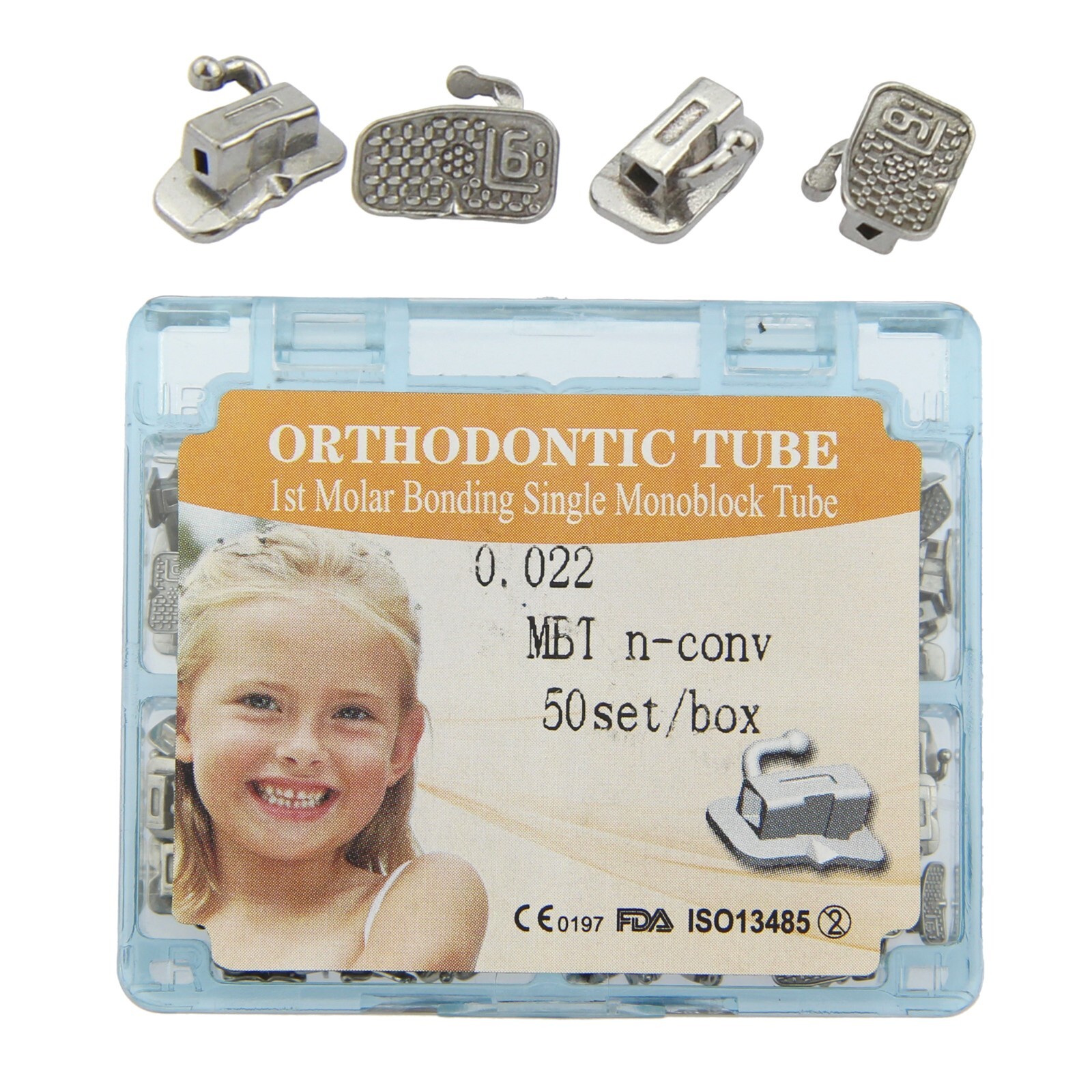 200pc Orthodontic Buccal Tubes Monoblock 2nd 1st Molar MBT Roth 022 UR UL LL LR