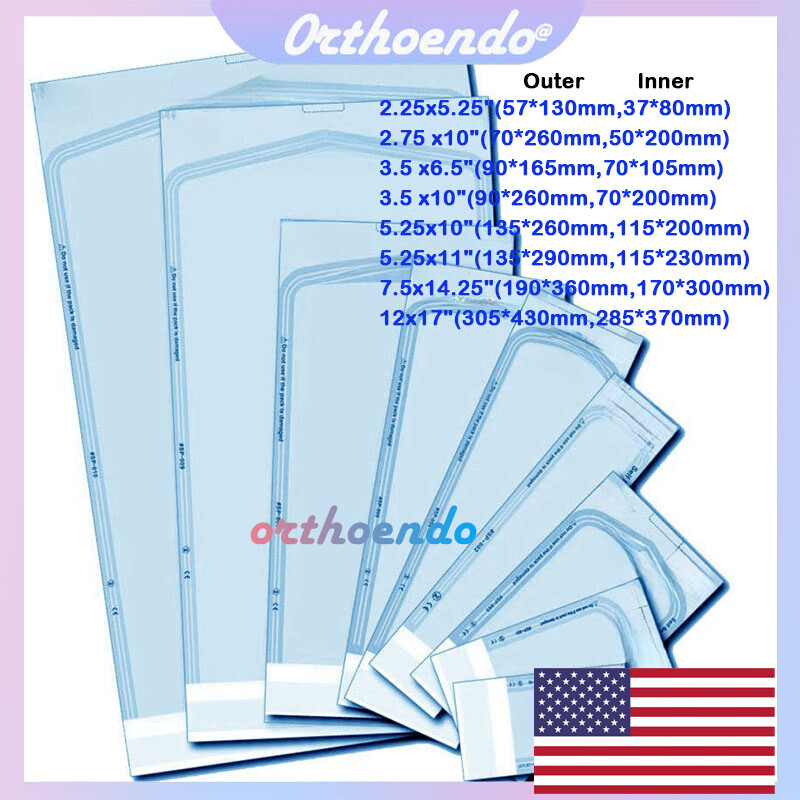 200x Self Sterilization Pouches Pouch Dental Tattoo Nail Sterilizer Bag All Size