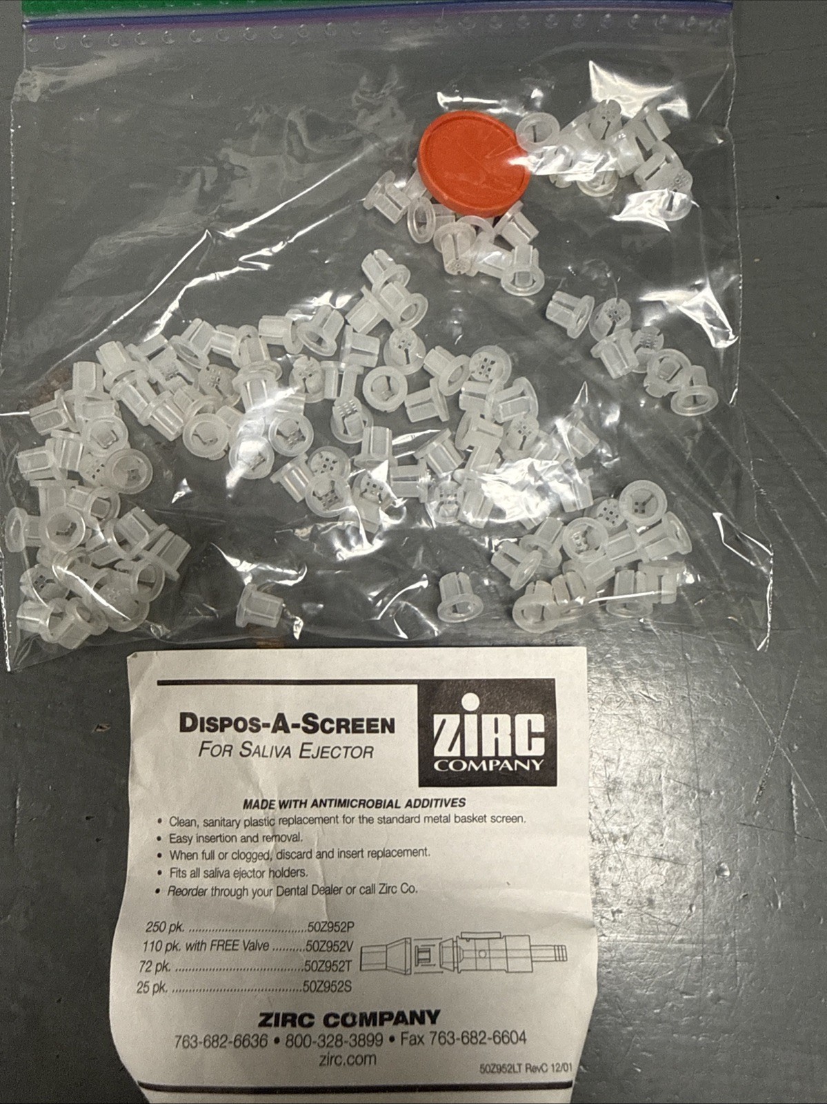 Zirc Dispos-A-Screen disposable saliva ejector screens 107 Pieces