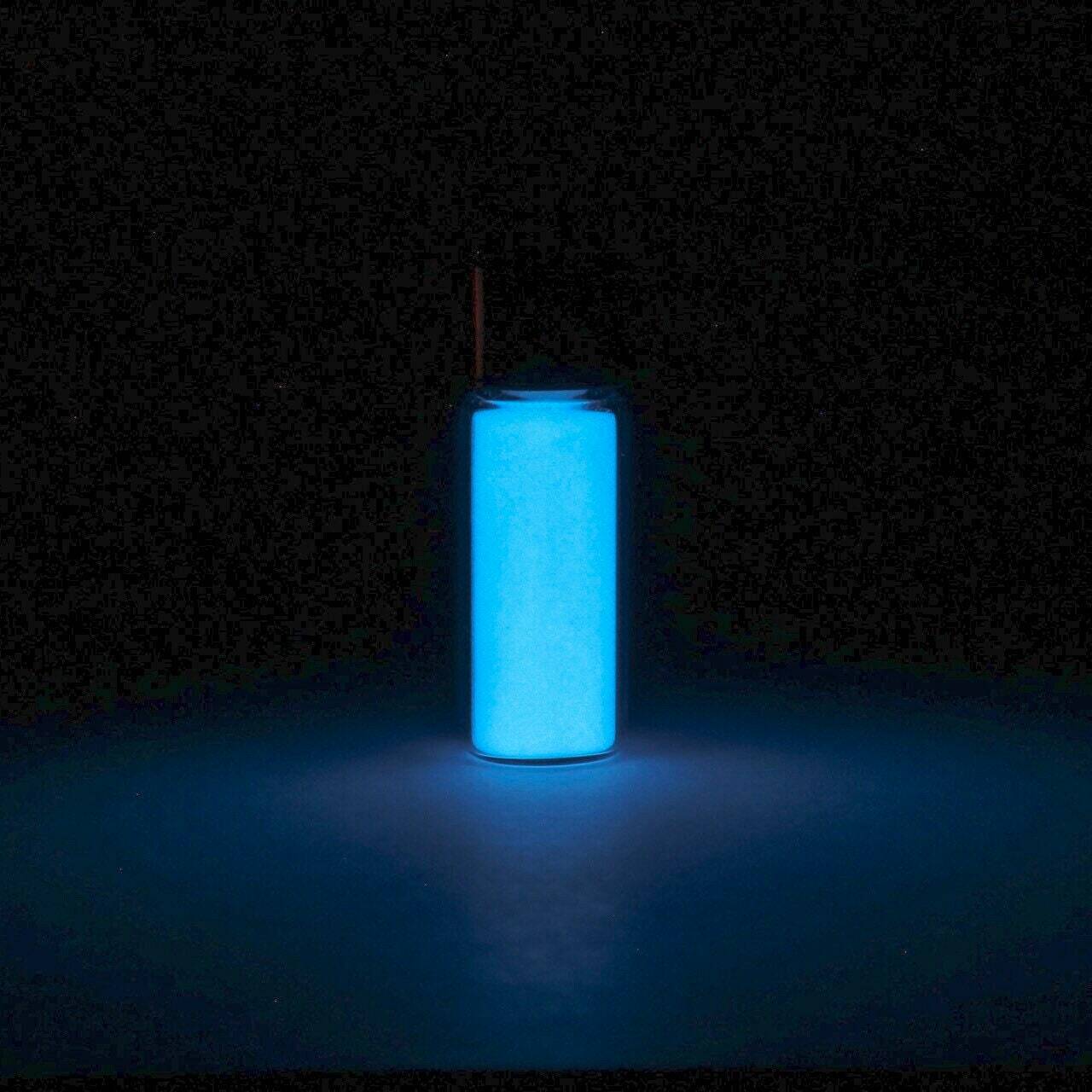 Blue europium phosphorescent glow in the dark powder – chemistry sample