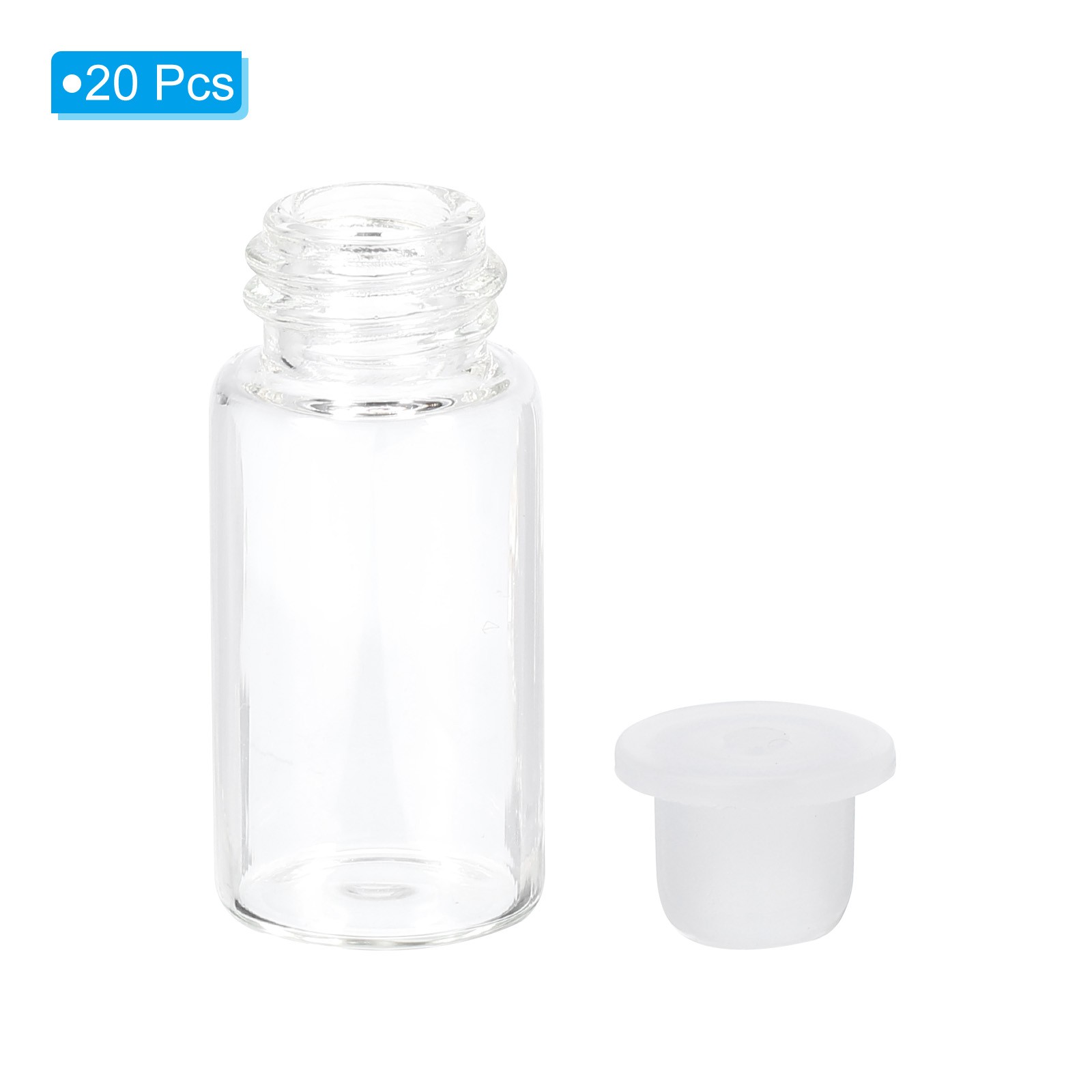 4ml Essential Oil Bottles 20 Pack Clear Glass Bottles Sample Vial Style 1, White