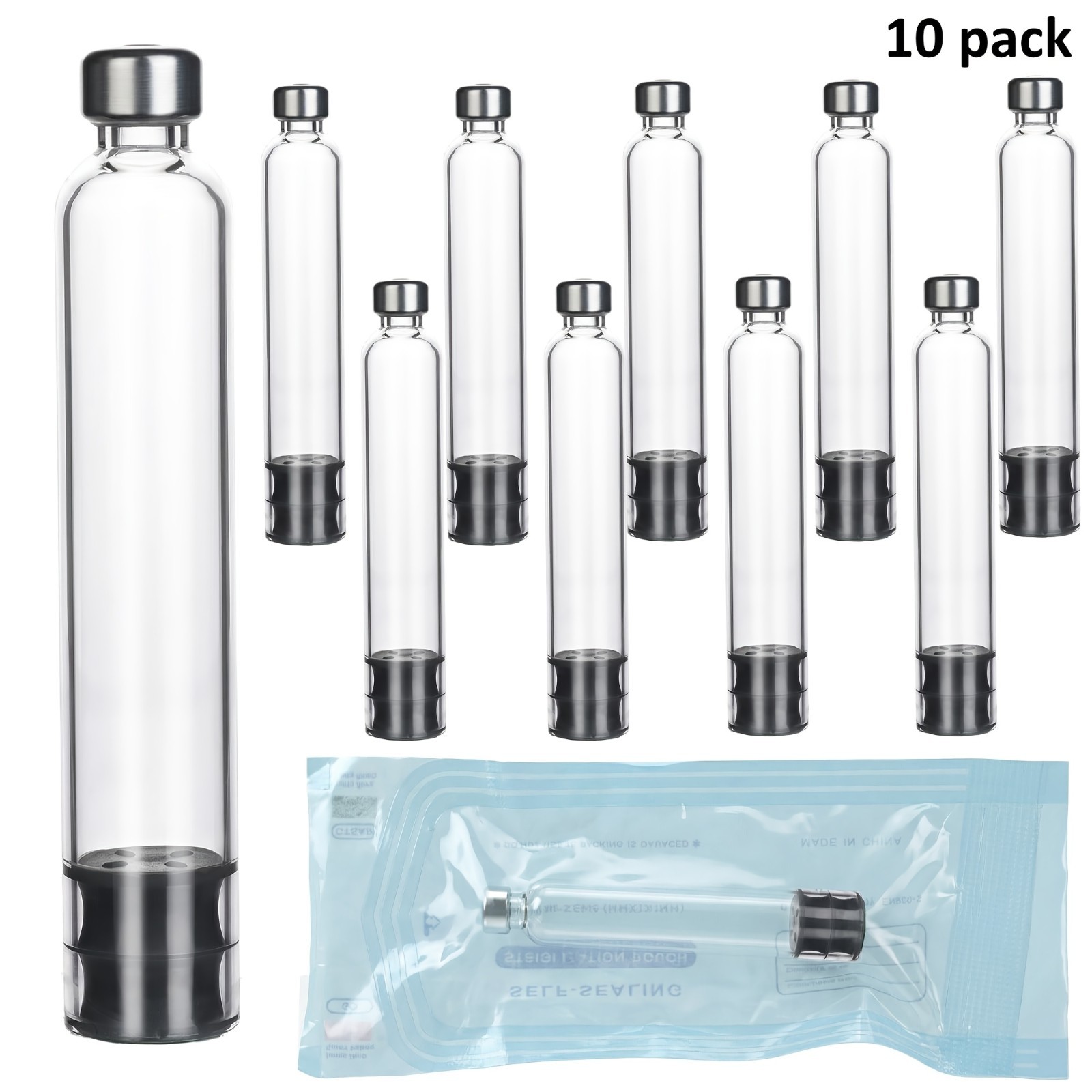 10 Pack 3ml Empty Glass Storage Vials for Devices