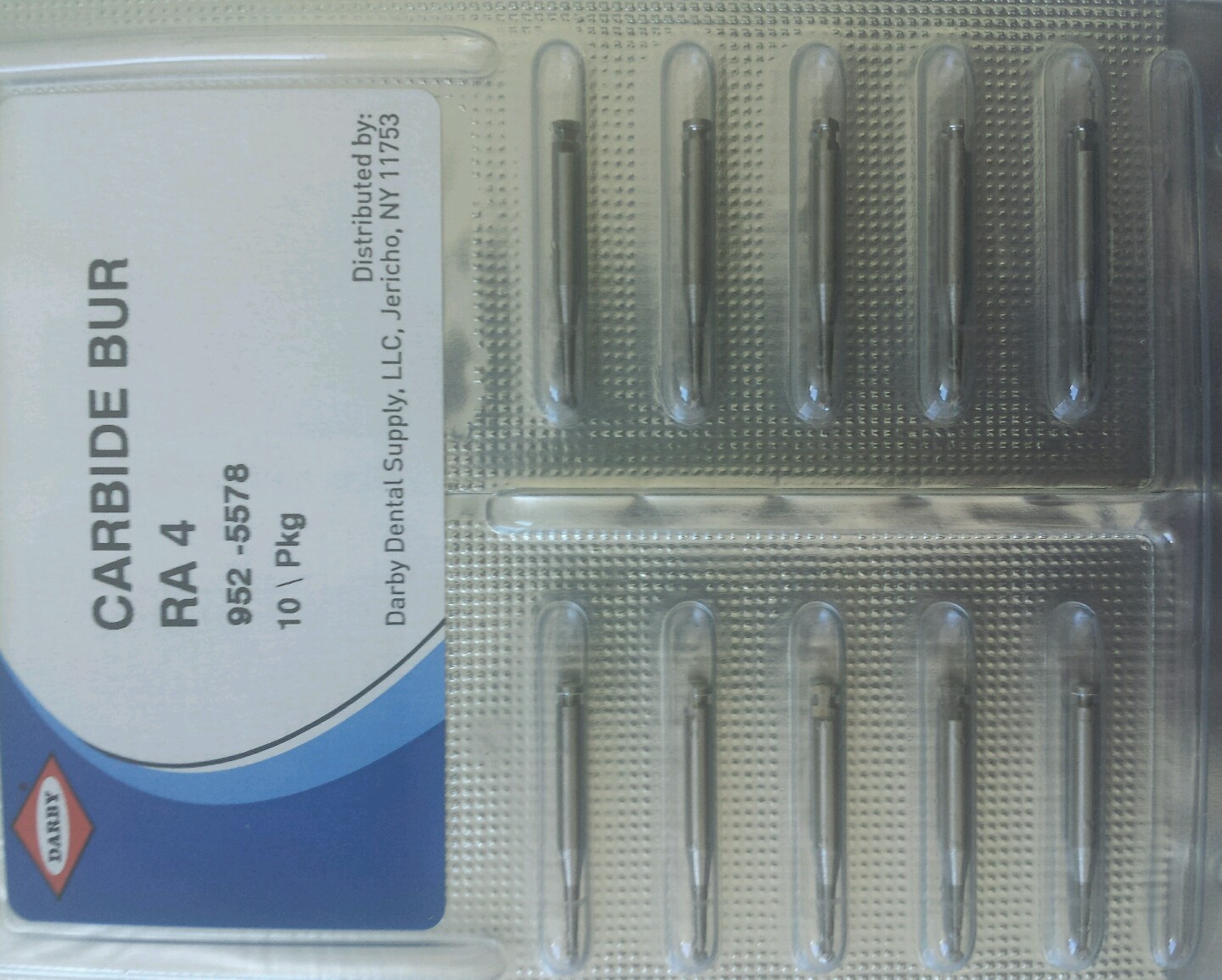 Darby Carbide Round Bur RA 4 Pack of 10 Dental England Latch Type