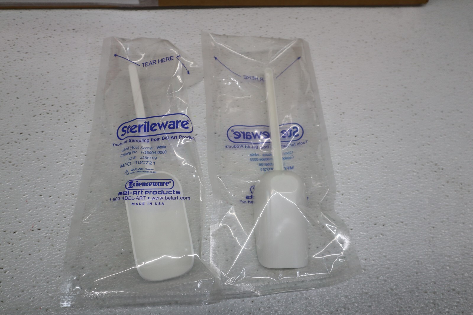 SP Bel-Art Sterileware Sterile Sampling Scoop; 125ml (4oz), White, Plastic, 100p