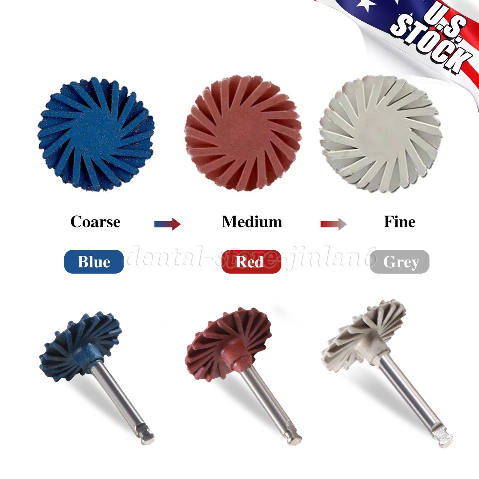 Dental Composite Polishing Kit Diamond RA Polisher Burs For Contra Angle 2.35mm