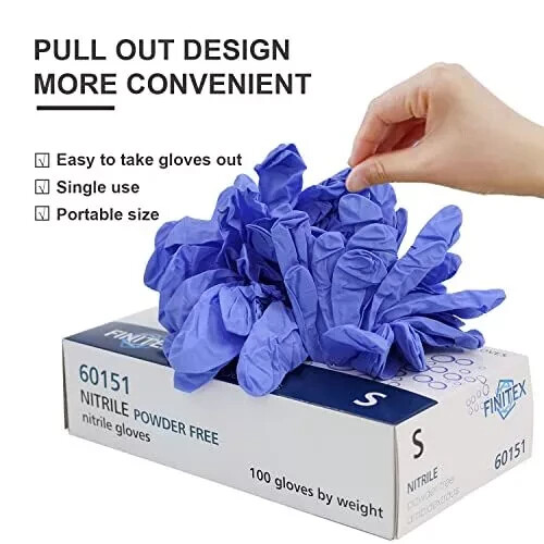 FINITEX Ice Blue Nitrile Gloves, Powder-free, Case of 1000 PCS (XL)