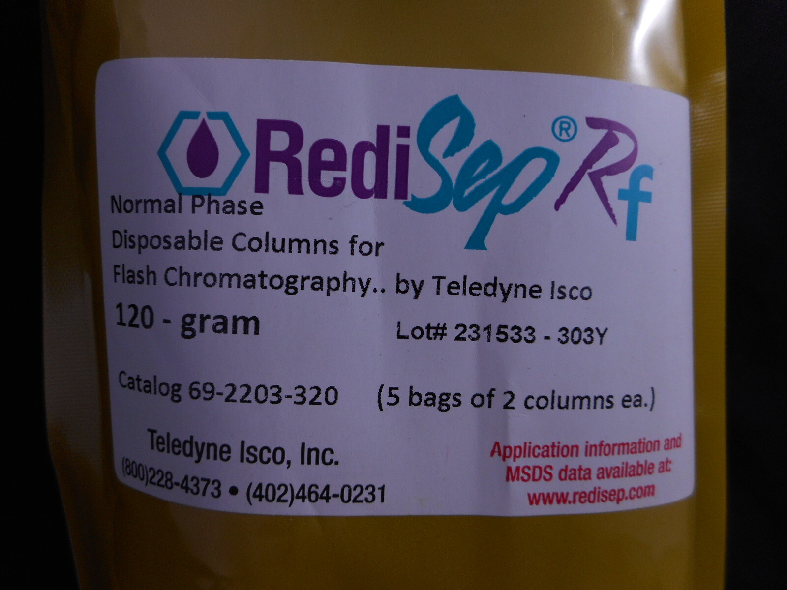REDISEP RF Disposable Flash Column 230/400 Mesh 40-63µm PS 120g Bed Weight 2/PK