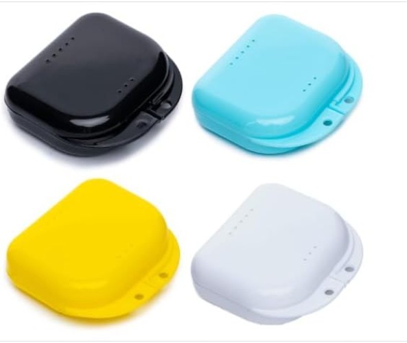 4-Pack Vented Retainer & Denture Cases – Durable, Easy to Clean, Color Options