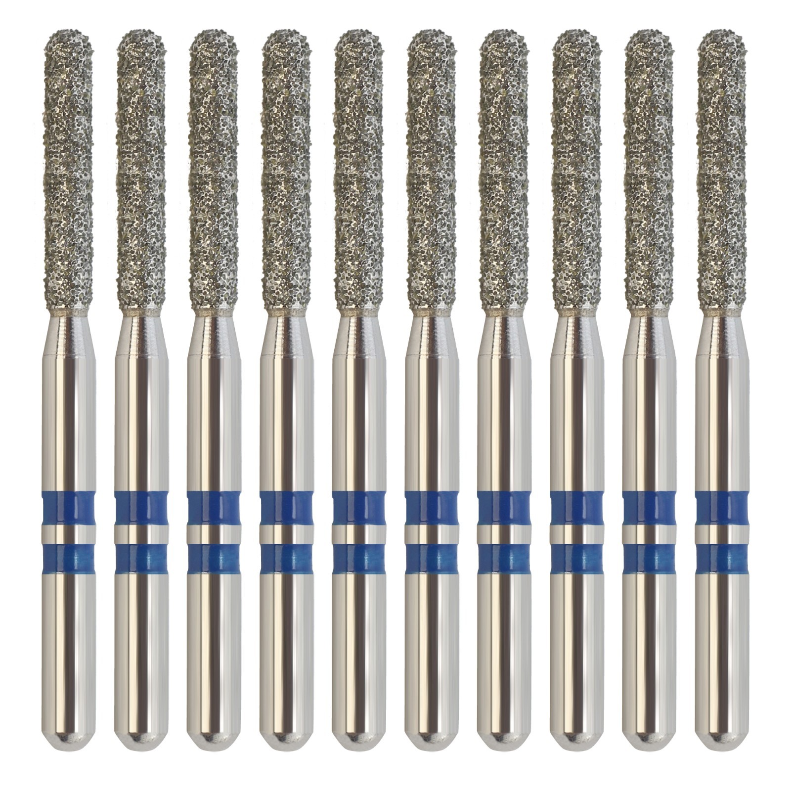 Zirconia Cutting Burs Diamond FG Z881/014M Round End Cylinder Medium Grit Blue