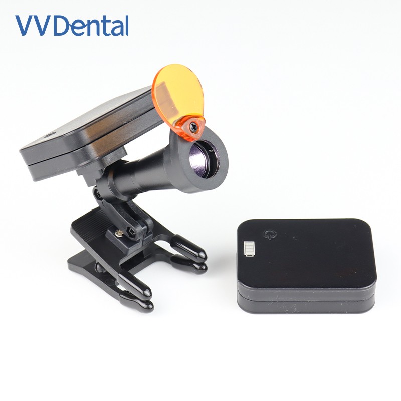 5W Wireless Dental LED Headlight Lamp Magnetic Clip-on Headlamp with 2 Batteries