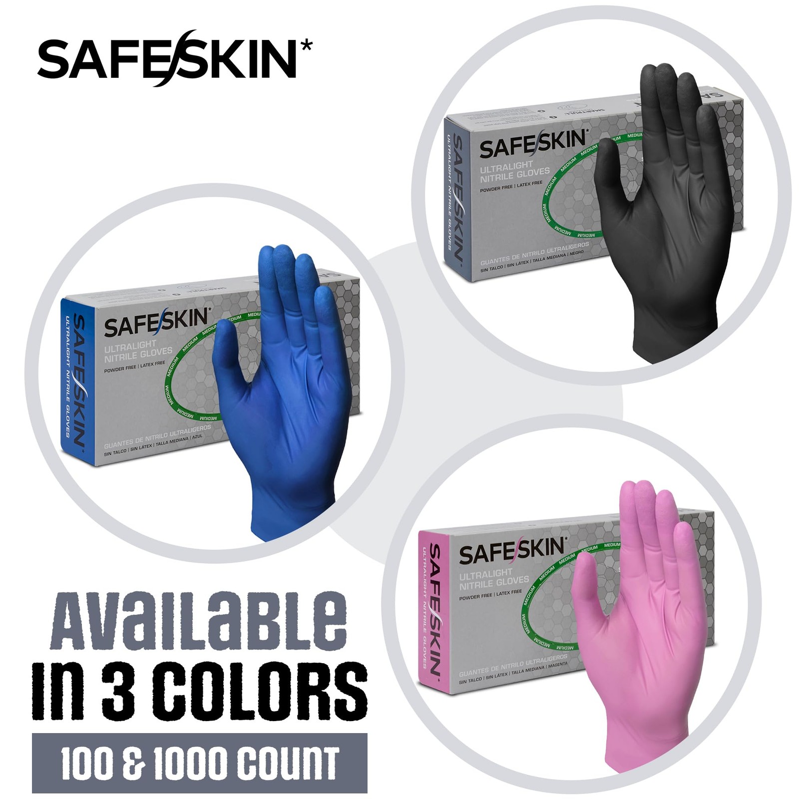 Disposable Nitrile Gloves Ultralight 2.0 Mil Black Large 100 Count Powder Free