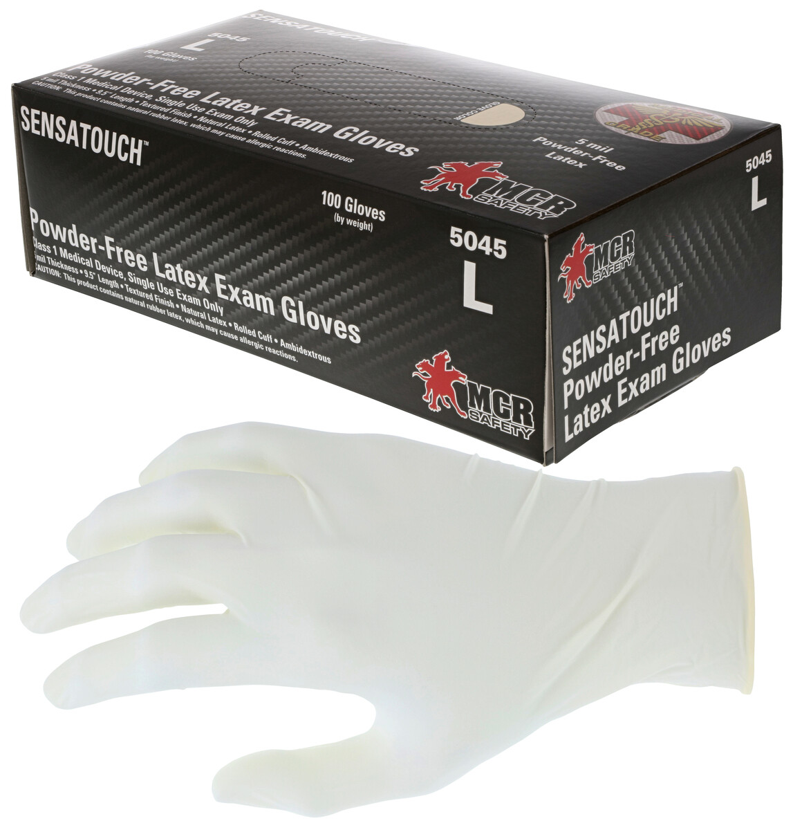MCR Safety 5045 Latex Disposable Gloves Powder-Free, Small – XL, 100 count